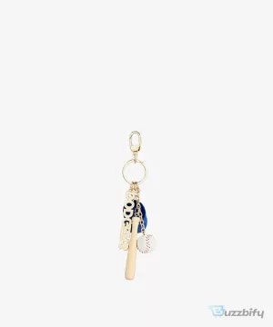 Los Angeles Dodgers Baseball Bat Ball Cap Charm Keychain