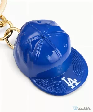 Los Angeles Dodgers Baseball Bat Ball Cap Charm Keychain