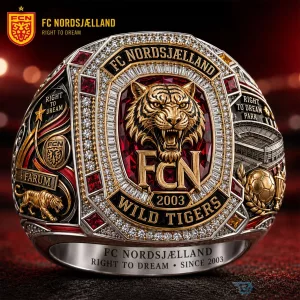 FC Nordsjaelland Wild Tigers Right to Dream Park Football Championship Ring