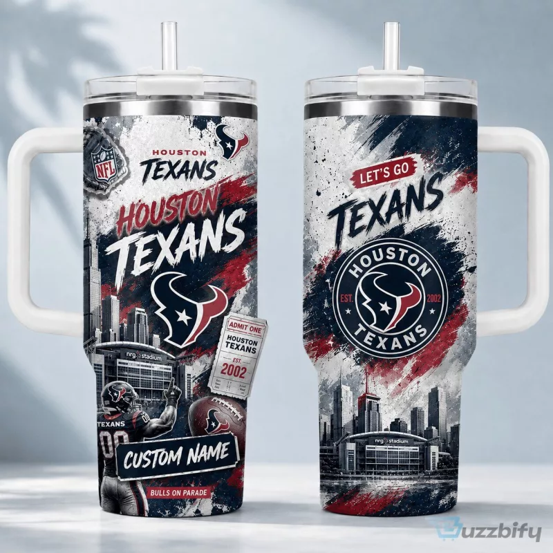 Houston Texans Football Team Personalized Stainless Steel Tumbler