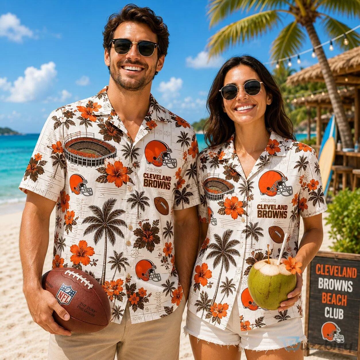 Cleveland Browns Football Tropical Hawaiian Shirt for Beach Club Fans