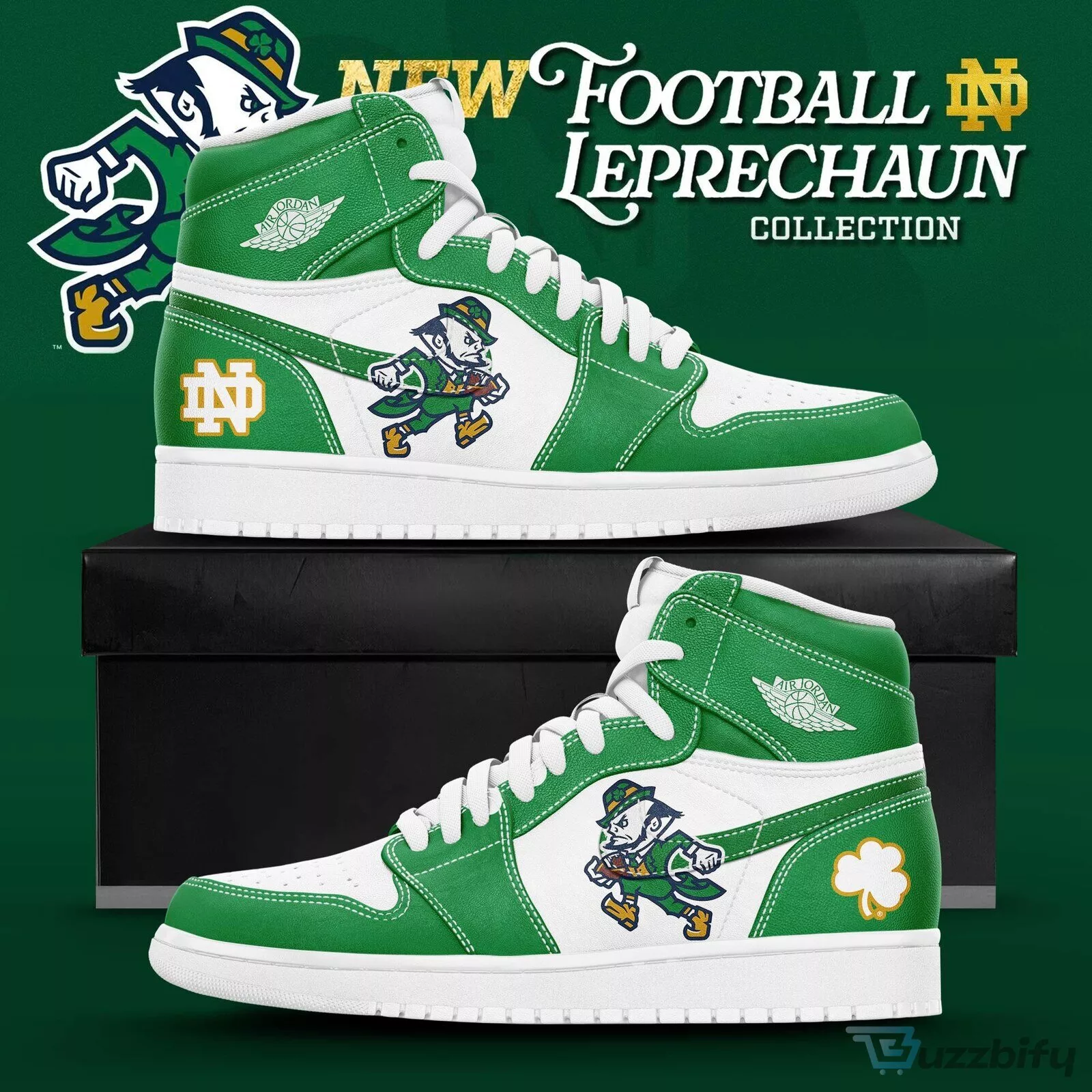 Notre Dame Fighting Irish Football Leprechaun High Top Sneakers