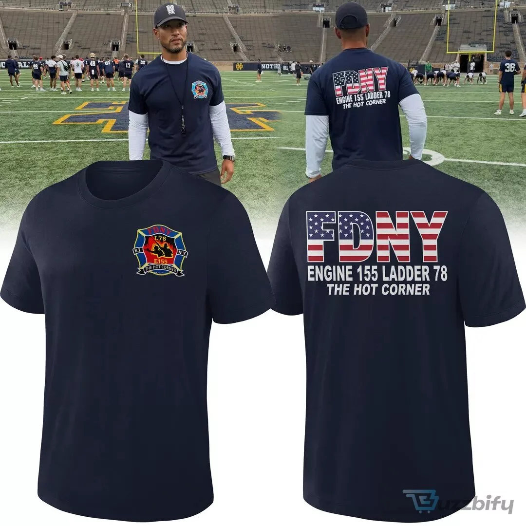 FDNY Engine 155 Ladder 78 The Hot Corner Firefighter Short Sleeve T-Shirt