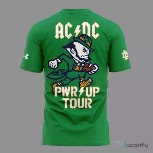 2026 Concert T-Shirt Featuring Notre Dame Football and AC/DC Power Up Tour Design
