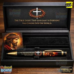 Jesus Christ The True Light Commemorative Rollerball Pen with Cross Design
