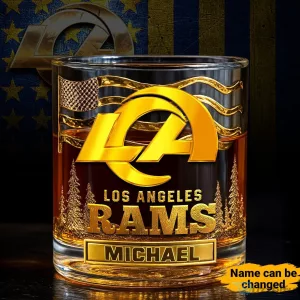 Los Angeles Rams Football Team Personalized Whiskey Glass