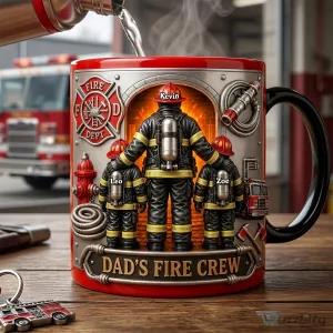 Personalized Firefighter Dad Best Dad Ever Ceramic Coffee Mug