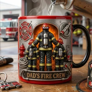 Personalized Firefighter Dad Best Dad Ever Ceramic Coffee Mug