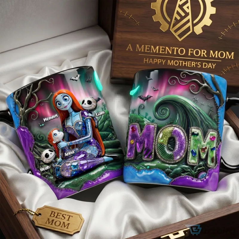 Nightmare Before Christmas Sally And Kids Personalized Mother's Day Mug