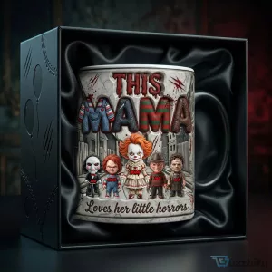 This Mama Loves Her Little Horrors Halloween Horror Movie Characters Mug