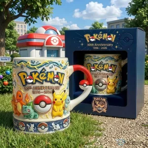 Pokemon 30th Anniversary Pikachu Charmander Squirtle Bulbasaur Coffee Mug