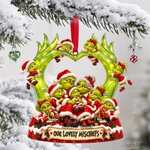 Personalized Grinch Family Our Lovely Mischiefs Christmas Tree Ornament
