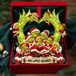 Personalized Grinch Family Our Lovely Mischiefs Christmas Tree Ornament