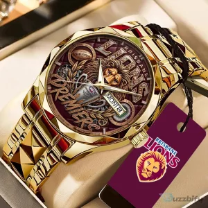 Brisbane Lions AFL Premiers Gold Tone Quartz Watch
