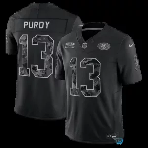 San Francisco 49ers Brock Purdy Black Salute To Service Football Jersey