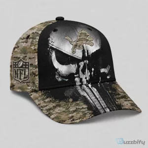 Detroit Lions National Football League Military Skull Camouflage Cap Hat