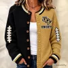 UCF Knights Football Team Split Color Knitted Cardigan Sweater