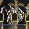 New Orleans Saints NFL Football Custom Name Tribal Graphic T-Shirt