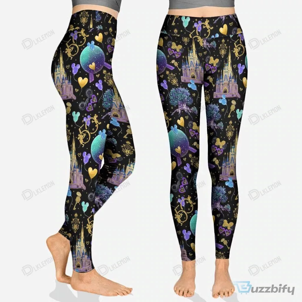 Disney World 50th Anniversary Magical Celebration Black Leggings