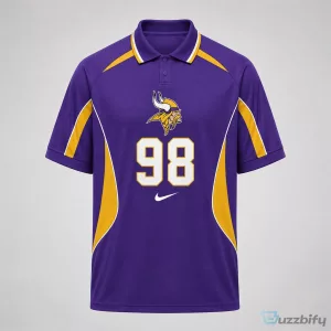 Minnesota Vikings NFL Football Team Custom Number Sports Polo Shirt