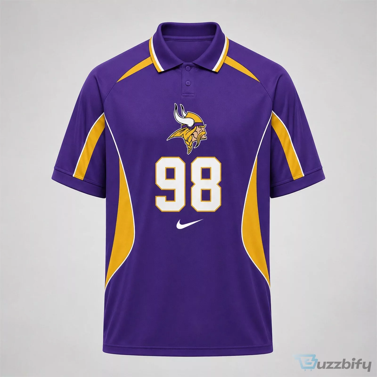 Minnesota Vikings NFL Football Team Custom Number Sports Polo Shirt