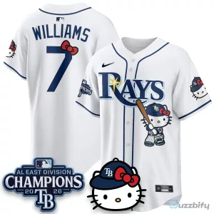 Hello Kitty Baseball Jersey for Tampa Bay Rays - 2026 AL East Division Champions Edition