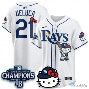 Hello Kitty Baseball Jersey for Tampa Bay Rays - 2026 AL East Division Champions Edition
