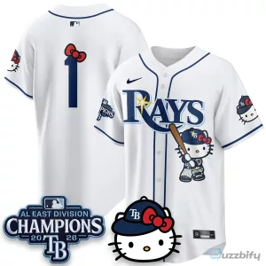 Hello Kitty Baseball Jersey for Tampa Bay Rays - 2026 AL East Division Champions Edition