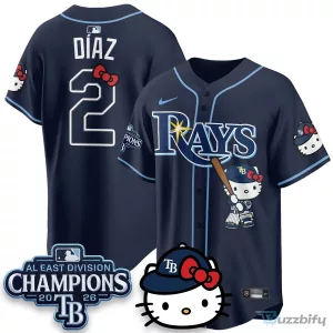 Hello Kitty Baseball Jersey for Tampa Bay Rays - 2026 AL East Division Champions Edition