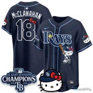 Hello Kitty Baseball Jersey for Tampa Bay Rays - 2026 AL East Division Champions Edition