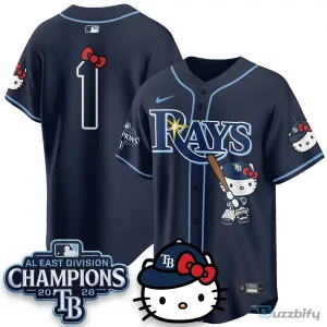 Hello Kitty Baseball Jersey for Tampa Bay Rays - 2026 AL East Division Champions Edition