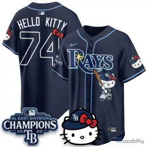 Hello Kitty Baseball Jersey for Tampa Bay Rays - 2026 AL East Division Champions Edition