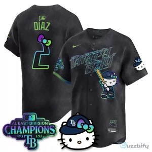 Hello Kitty Baseball Jersey for Tampa Bay Rays - 2026 AL East Division Champions Edition