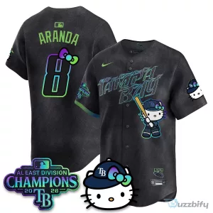 Hello Kitty Baseball Jersey for Tampa Bay Rays - 2026 AL East Division Champions Edition
