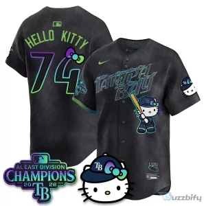 Hello Kitty Baseball Jersey for Tampa Bay Rays - 2026 AL East Division Champions Edition