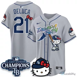 Hello Kitty Baseball Jersey for Tampa Bay Rays - 2026 AL East Division Champions Edition