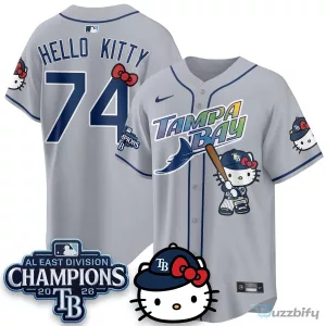 Hello Kitty Baseball Jersey for Tampa Bay Rays - 2026 AL East Division Champions Edition