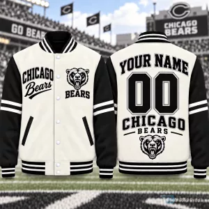 Chicago Bears Personalized Name and Number Varsity Jacket