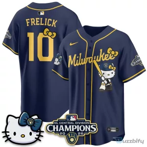 Milwaukee Brewers National League Central Division Champions Christian Yelich Hello Kitty Baseball Jersey