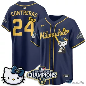Milwaukee Brewers National League Central Division Champions Christian Yelich Hello Kitty Baseball Jersey