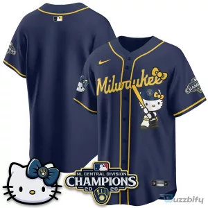 Milwaukee Brewers National League Central Division Champions Christian Yelich Hello Kitty Baseball Jersey