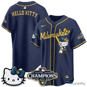 Milwaukee Brewers National League Central Division Champions Christian Yelich Hello Kitty Baseball Jersey