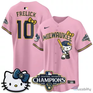 Milwaukee Brewers National League Central Division Champions Christian Yelich Hello Kitty Baseball Jersey