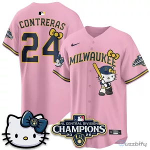 Milwaukee Brewers National League Central Division Champions Christian Yelich Hello Kitty Baseball Jersey