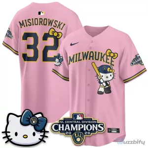 Milwaukee Brewers National League Central Division Champions Christian Yelich Hello Kitty Baseball Jersey