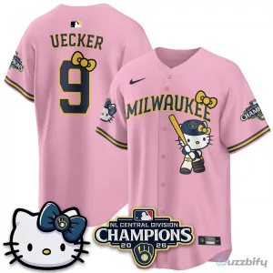 Milwaukee Brewers National League Central Division Champions Christian Yelich Hello Kitty Baseball Jersey