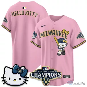 Milwaukee Brewers National League Central Division Champions Christian Yelich Hello Kitty Baseball Jersey
