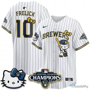 Milwaukee Brewers National League Central Division Champions Christian Yelich Hello Kitty Baseball Jersey