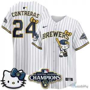Milwaukee Brewers National League Central Division Champions Christian Yelich Hello Kitty Baseball Jersey