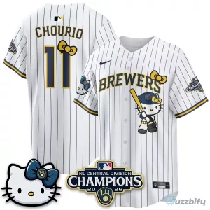 Milwaukee Brewers National League Central Division Champions Christian Yelich Hello Kitty Baseball Jersey